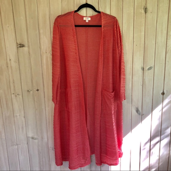 LuLaRoe Sweaters - Lularoe Sarah cardigan. Coral textured material.